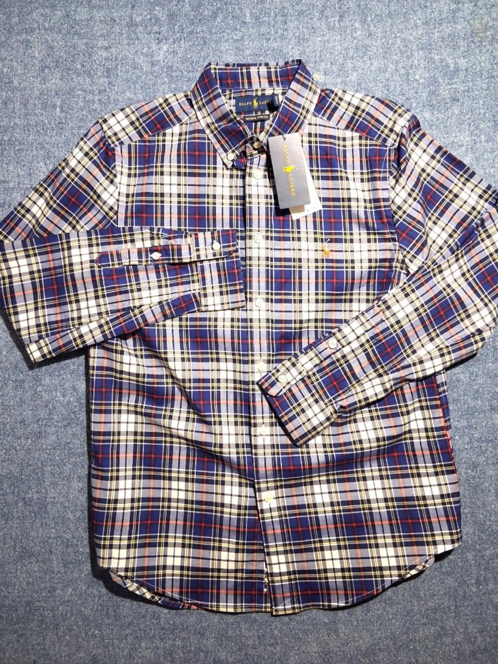 Polo Ralph Lauren Boys  Lg (14-16) Cotton Multicolor Plaid Button Down Dress NWT